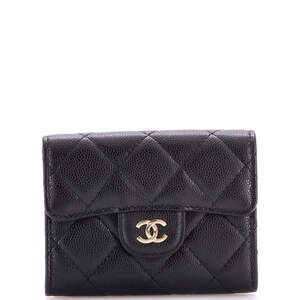 Chanel Classic Flap Card Case Quilted Caviar